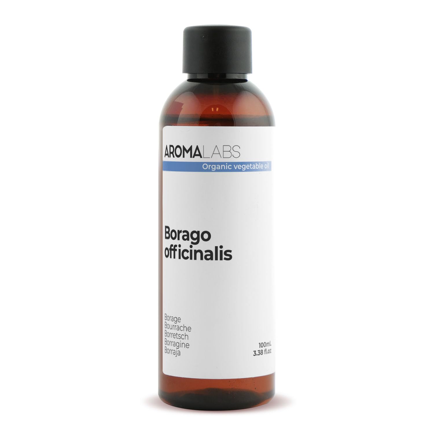 ORGANIC - BORAGE Oil - 100mL - 100% Pure, Natural, Cold Pressed And AB Certified - AROMA LABS (French Brand)