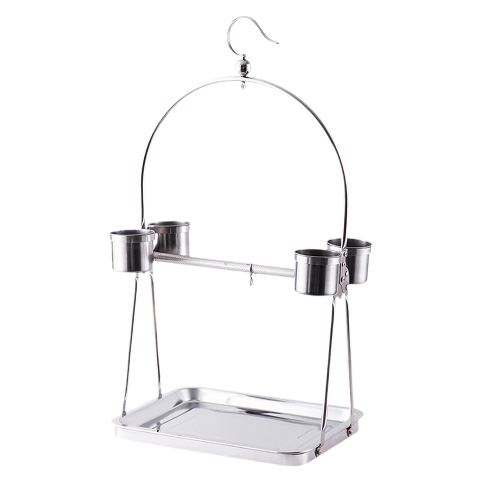 Homyl Parrot Soporte Mesa Estante para Pájaros Percha de Juego de Cajón Material Acero Inoxidable Resistente Adecuado para Entrenamiento Alimenta, 30 x 25 x 60 cm