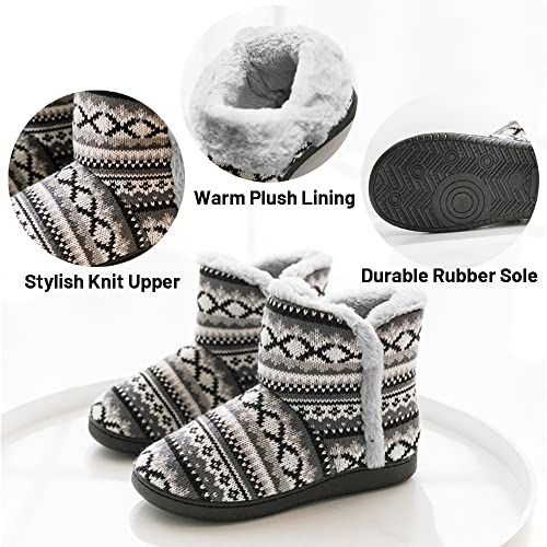 Rojeam Winter Boots Slippers Knitted Women Men Home Booties Plush House Shoes Indoor Outdoor2
