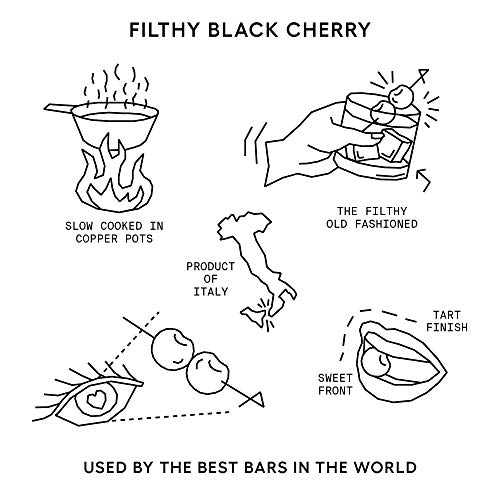 Filthy Food Black Amarena Cherry Tin - Premium Cocktail Cherry Garnish - Non-GMO & Gluten Free - 44oz, 1 Count (Packaging May Vary)