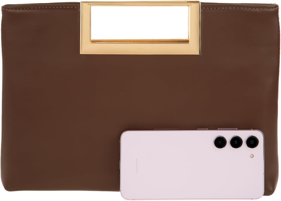 Crushed Metallic Top Handle Clutch - Image 2
