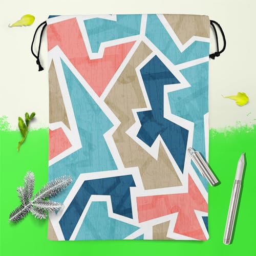 Image of ArtzFolio Vintage Triangle D2 | Reusable Sack Bag | Bag for Gym, Storage, Vegetable & Travel