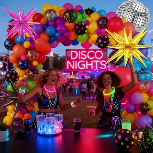 Kit arche de ballons phosphorescents pour raviver le thème disco - 7
