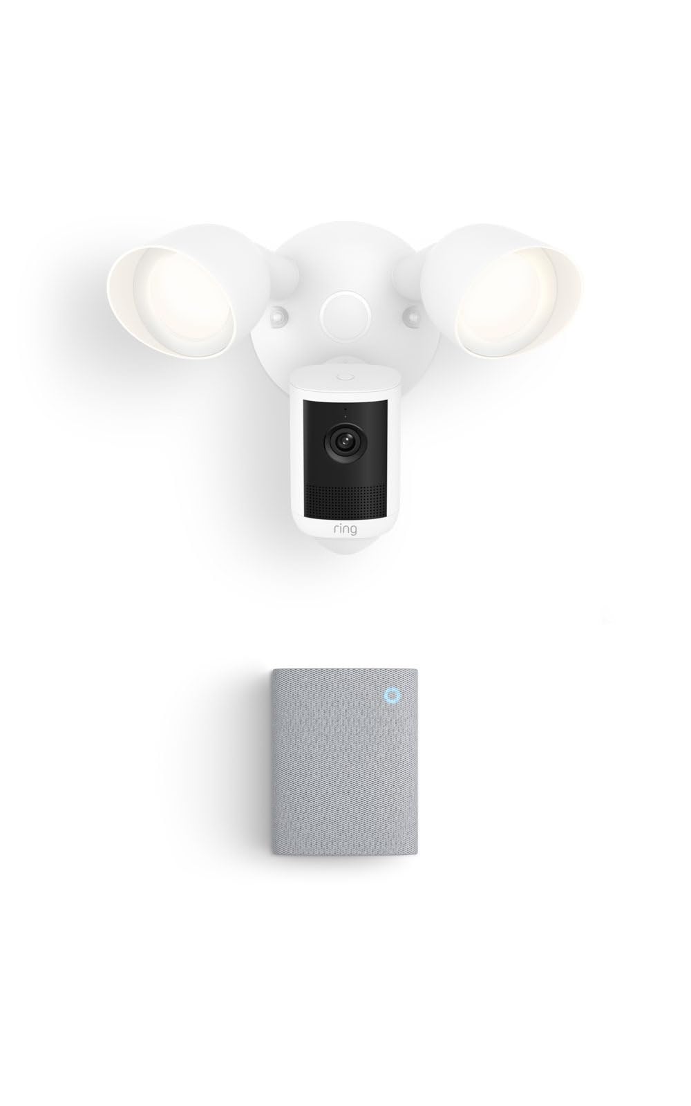 Ring Floodlight Cam, Wired (newest model), White with Chime (3rd Gen)