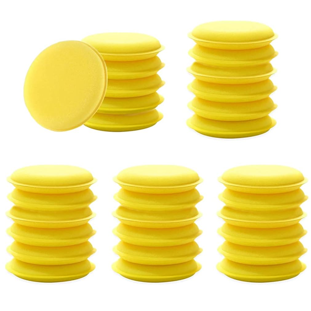 Polishing Sponge Polishing Pad Polyurethane Wax Sponge Car Wax Sponges Foam Applicator Pad, 30PCS