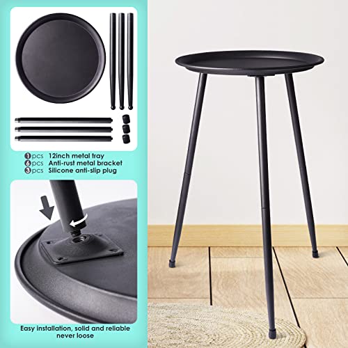 Jofamy Metal Plant Stand For Flower Pots, 20" Tall Mid Century Plant Stand Plant Tables Stools Indoor Small Round Side Table, End Table (12"X20") #TOP5