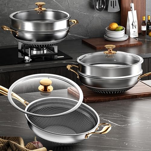 Wok Pan antiadherente acero inoxidable 12.6 pulgadas miniatura 7