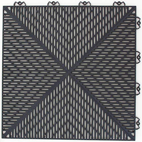 Mats Inc. Bergo Unique Floor Tiles, 14.9" x 14.9", Graphite