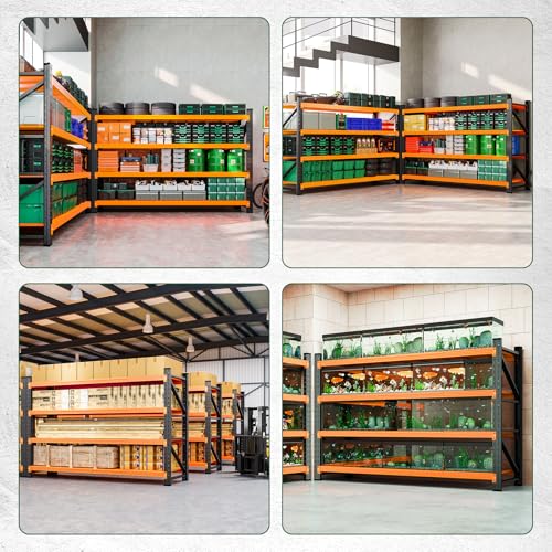 Image of Letaya 71.3 inch W Metal Storage Shelves,5000LBS Heavy Duty Garage Shelving Units, 4 Tier Adjustable Utility Rack Shelf,Large Industrial Shelves,for Shop,Warehouse,Basement (71.3 inch W x 24 inch D x 70 inch H)