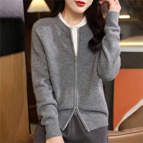 Women's Woolen Knitted Winter Thicken Sweaters Cardigan Long Sleeve O-Neck Jacket Casual Zipper Coats2