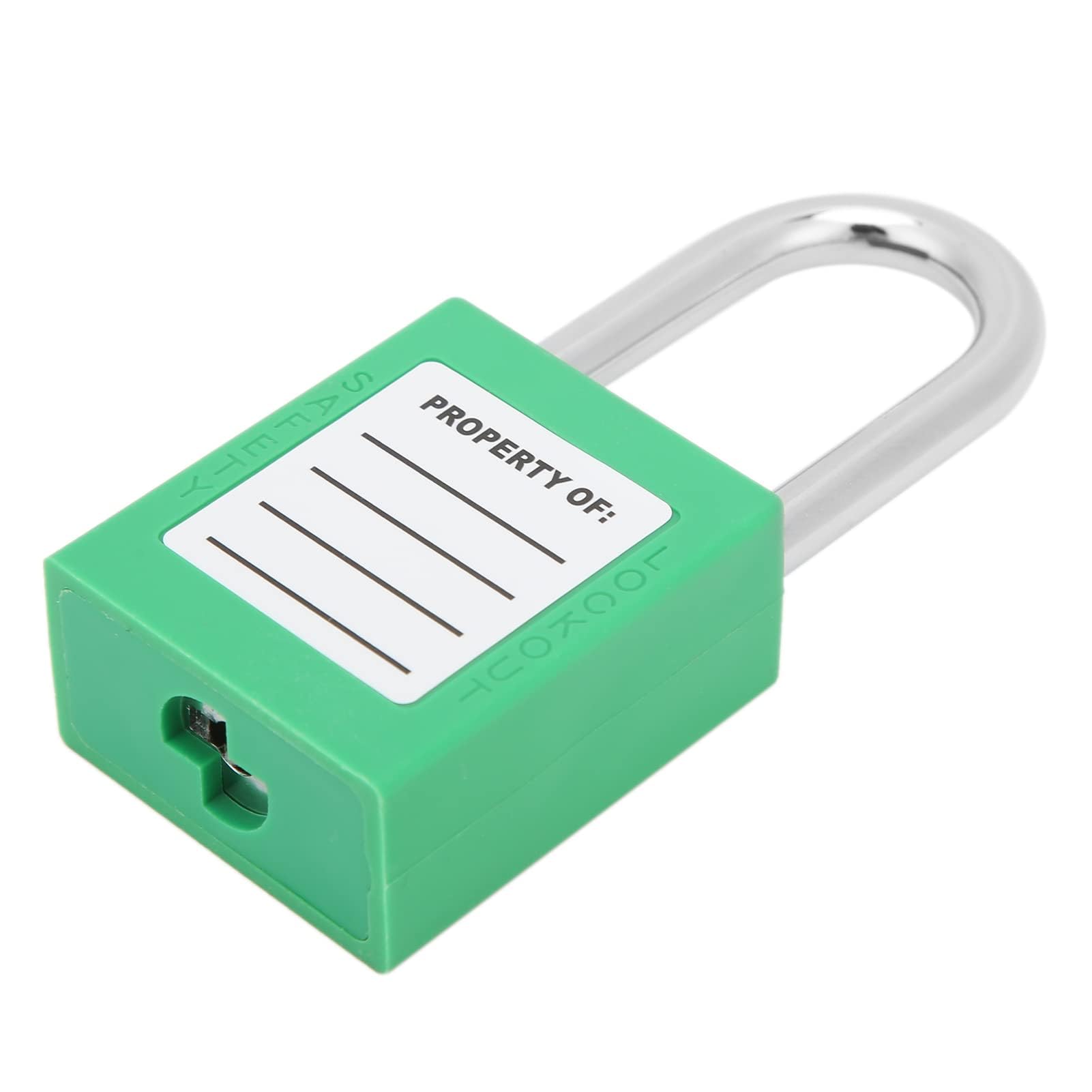 Lockout Tagout Schloss, 10er-Set 38 mm Lockout-Schloss Lockout Vorhängeschloss Gleichschließend Nylon-Sicherheitsvorhängeschloss mit 20 Schlüsseln (GREEN)