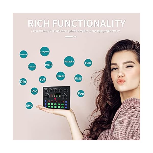 Podcast Equipment Bundle, Live Streaming Audio Interface with DJ Mixer