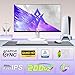 Amzfast 27 Zoll Gaming Monitor – 200Hz(DP) Fast IPS QHD 2560x1440, 1ms GTG, 95% DCI-P3,130% sRGB, HDR,Adaptive Sync, Mit HDMI 2.0 * 2/DP 1.4 * 2 Kabel, Weiß - AMZG27F6Q
