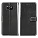 FDCWTSH Compatible with Samsung Galaxy S7 Edge Wallet Case and Wrist Strap Lanyard Leather Flip Cover Card Holder Stand Cell Phone Cases for Glaxay S7edge Gaxaly S 7 Plus Galaxies GS7 7s 7edge Black