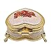 HOLLY TRIP Classic Vintage Heart Shape Metal Jewelry Box Ring Trinket Storage Organizer Chest Christmas Gift, Gold & Red