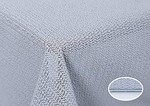 Texpot TextilDepot24 Tablecloth Garden Cloth with Hem Washable Garden Tablecloth Balcony Patio Weatherproof (Light Grey, 160 cm Round)