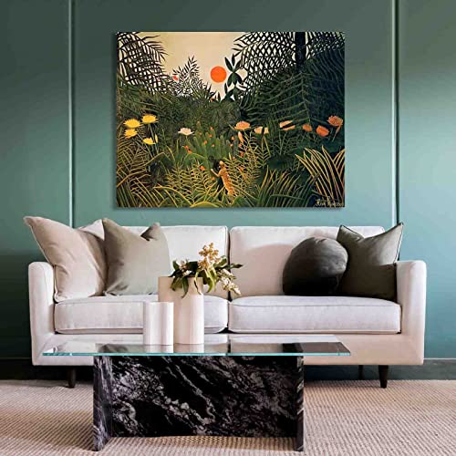 "Neger aangevallen door een Jaguar" door Henri Rousseau Schilderij Canvasafdrukken Voor Muur Foto's Thuis Woonkamer Decoratie Moderne Keuken Muurkunst voor Slaapkamer (20x25cm, niet ingelijst) - Image 3