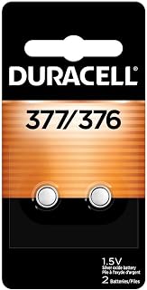 Duracell 377/376 Silver Oxide Button Batteries 2-Pack - Long-Lasting Power for Watches, Calculators, Thermometers
