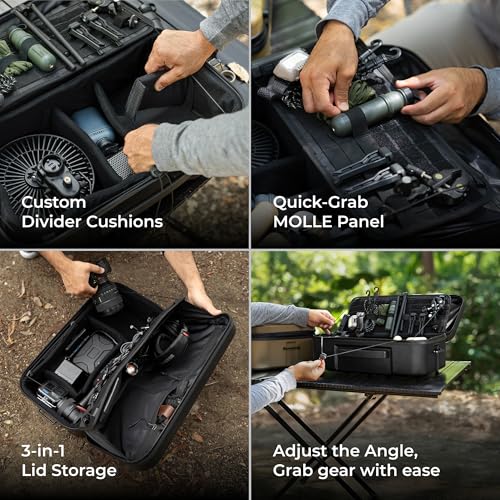 Image of ELECOM NESTOUT Gear Storage Case, Lightweight Hard Shell Organizer, Water-Resistant, Stackable Organizer with Padded Dividers, Fits Cameras & Accessories Travel Outdoor Tech Accessories