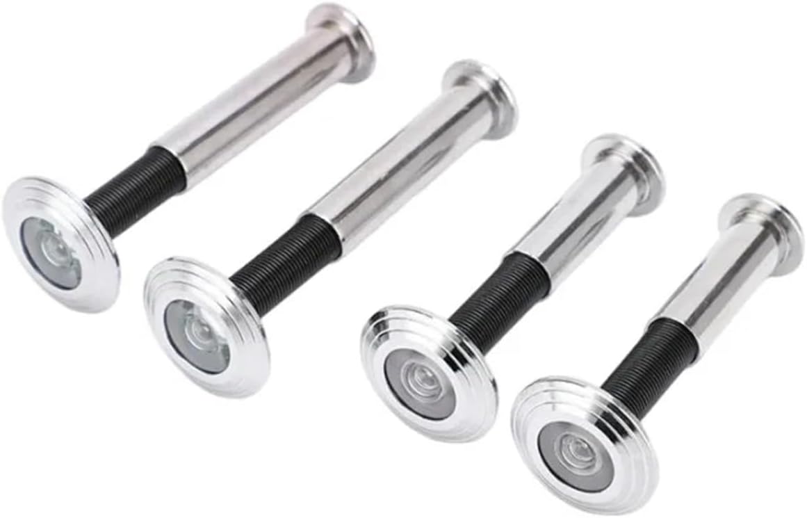 Peep Holes for Door 4pcs 180 Degree Door Viewer HD Glass Lens Wide Angle Peephole Security Hidden Adjustable Glass Lens for Furniture Hardware Tools(70-90MM)