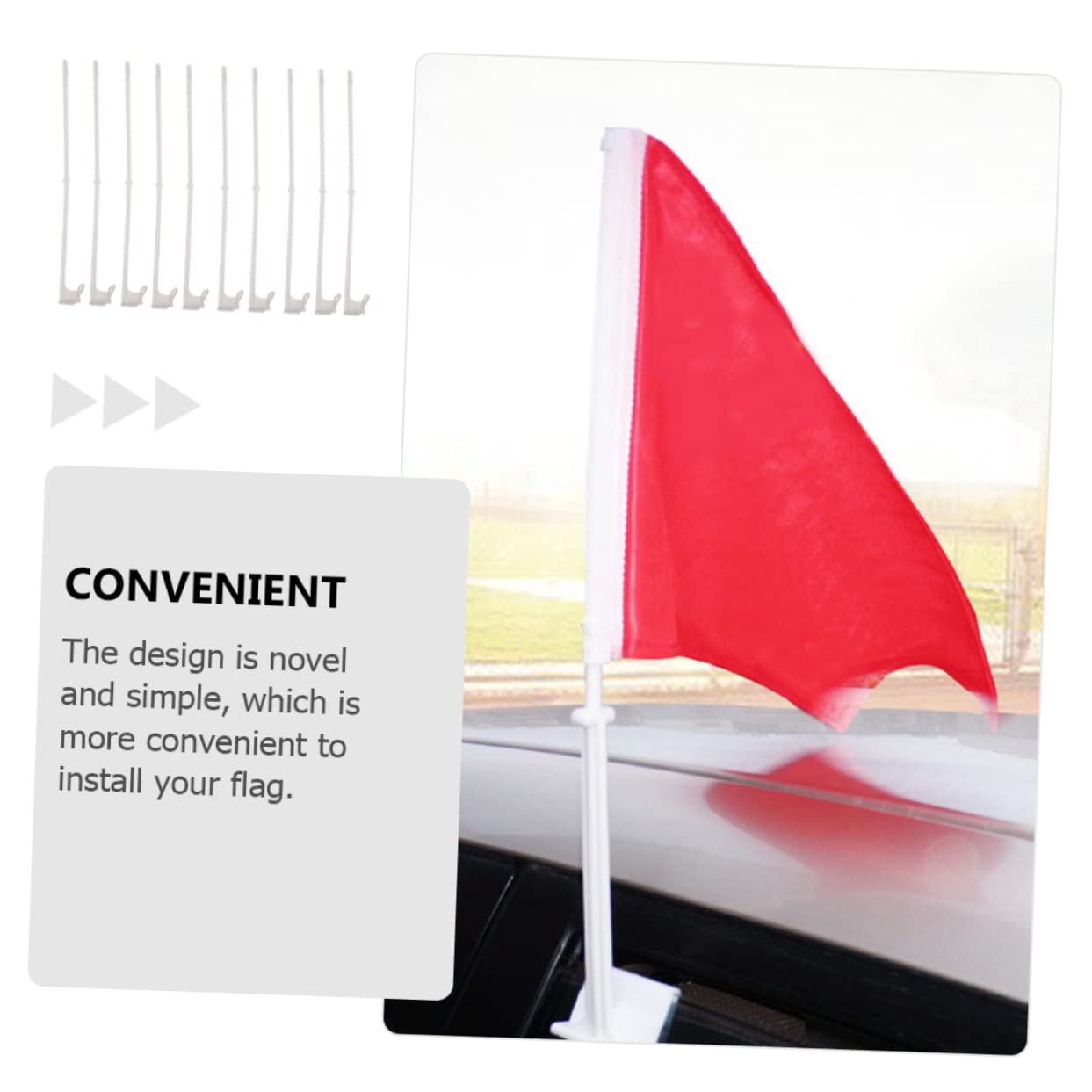Auto-Fahnenmast-Halterung, 38 Cm – Aus Kunststoff, Für Fenster, Robust & Wetterfest, Flagge Nicht Inklusive