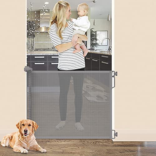 Retractable Safety Gate (Grey, 140x83cm)