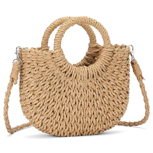 Image of RNIEGA Small Straw Crossbody Bag for Women Woven Summer Shoulder Phone Purse Beach Handbag for Vacation