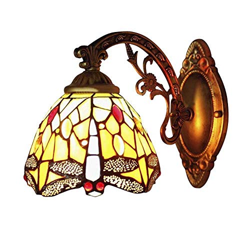 MOCHAMIK Lampade da Parete Applique Stile Classico Applique in Vetro Lampada da Parete Multicolore Apparecchio da Comodino Barocco Stile mediterraneo per corridoi a Specchio Portico Balcone Cucina