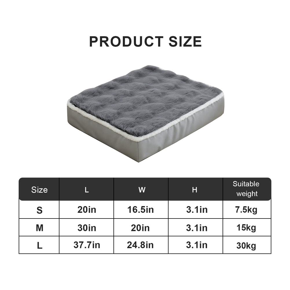 Colchoneta para Perro, Cojín Suave para Perro, Cama para Gatos con Desenfundable Y Lavable, Camas Antideslizantes para Perros, para Gatos Y Perros Medianos Y Pequeños,Gris,M