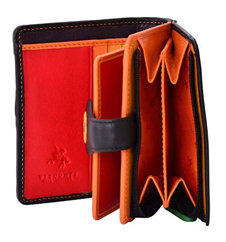 Visconti Sunshine DS-80 Womens Floral Multi Colored Bifold Wallet - Black Multi3