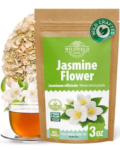 Image of 3 oz. Jasmine Flower Herbal Tea (Jasminum Officinale) - 85g Dried Jasmine Petals Herb Te De Jazmin