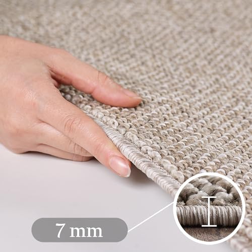 Tapis de salon moderne marron 200x290 cm robuste à boucles - 4