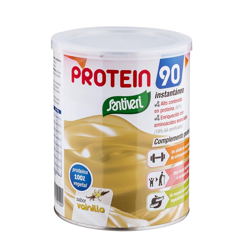SANTIVERI – Protein-90 instantáneo vainilla en polvo, alto contenido en proteína/bote 200 g a...