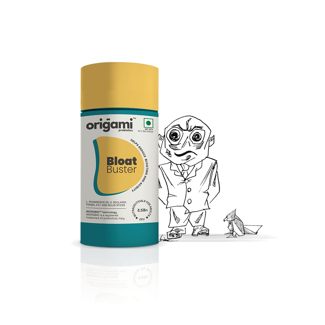 Origami Bloat Buster Probiotic Stick For Bloating and Acidity Relief | Clinically Proven Strains | 3.5 Billion CFU | Fennel + Mint Flavour | Made in India | 15 Sticks (B0DCK7BW2C) Amazon Price History, Amazon Price Tracker