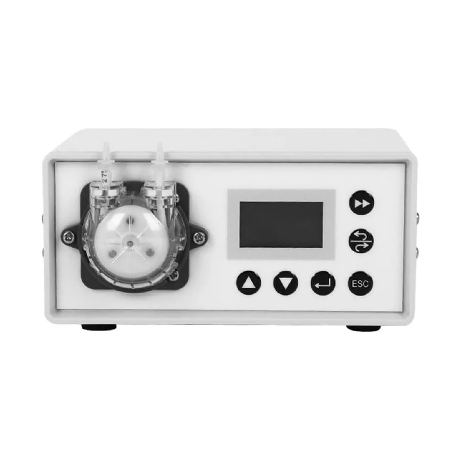 Bomba peristáltica de precisión for uso en laboratorio, con caudal ajustable de 0,04 a 16 ml/min y pedal.