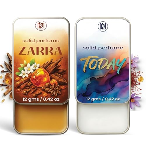 Image of Dr.Mashur Solid Perfume |zarra&Today Alcohol Free Wax Perfume Balm, Long Lasting | Pocket Tin 12g, Pack Of 2| Non Greasy Smooth Glide, Travel Friendly Men And Women