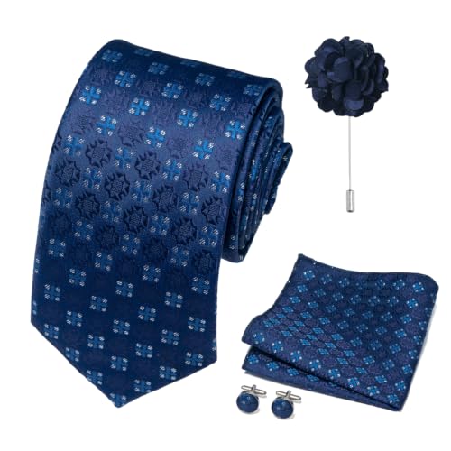 Image of joy alice 70 Colors Ties Set Men Mixed Color Necktie Handkerchief Cufflinks Brooch 3.15 Formal