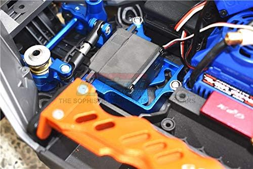 Miniatura 2 de GPM Para Traxxas 110 Maxx 4WD Monster Truck Piezas de actualización de aluminio servo montaje + barra de acoplamiento de acero inoxidable + bocina