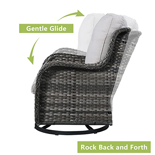 Rilyson Wicker Rocking Chair Swivel Chairs - 2 Piece Rocker Patio Chairs Set Rattan Rocking Chair for Outdoor Porch Deck Garden Backyard (Mixed Grey/Beige) Rilyson Wicker Rocking Chair Swivel Chairs - 2 Piece Rocker Patio Chairs Set Rattan Rocking Chair for Outdoor Porch Deck Garden Backyard (Mixed Grey/Beige)