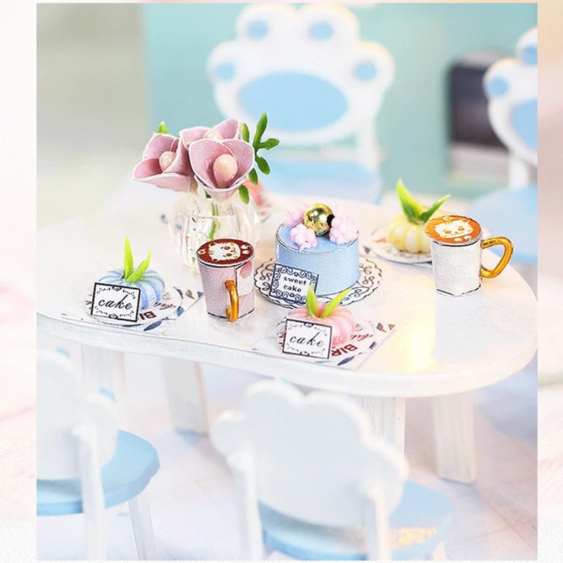 Miniatura 7 de GuDoQi Kit de casa de muñecas en miniatura, kit de casa pequeña con muebles, kit de casa en miniatura a escala 124, gran regalo para cumpleaños,