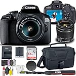 Canon EOS 2000D / Rebel T7 DSLR Camera with 18-55mm Lens + Creative Filter Set, EOS Camera Bag + Sandisk Ultra 64GB Card + Electronics Cleaning Set, and More (International Model) (Renewed)