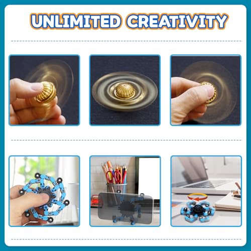 Image of 5PCS Sensory Fidget Spinner Toys Pack with Infinity Figette Cube Finger Pad Transformable Gyro Stress Relief Desk Gadgets for Adults Teens, Classroom Anxiety Toys Stocking Stuffer Party Stuffers