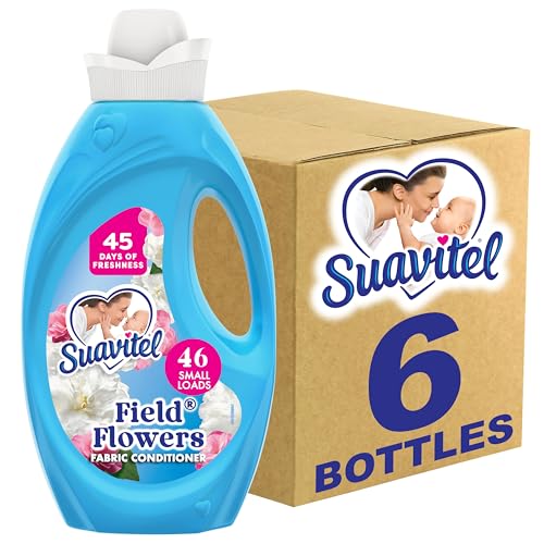 Suavitel Fabric Conditioner, Fabric Softener, 45 Days of Freshness, HE Compatible, 46 Small Loads, Field Flowers Scent, 46 fl oz by Suavitel - Used condition - US$35.42