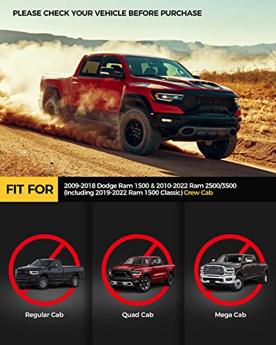 Kyx 6 Inches Running Boards For 2009-2018 Ram 1500/2010-2022 Ram 2500 3500 Crew Cab & 2019-2023 1500 Classic Side Steps Nerf Bars Truck Step Rails #TOP1