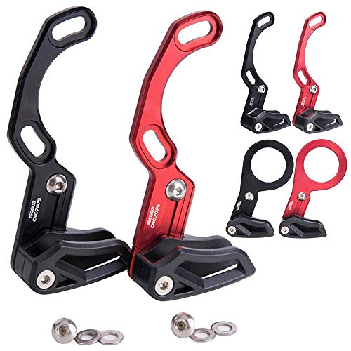 CHXIHome Mountain Bicycle Part Single Ring, Bike Chain Guide, for 32-40T Round Chainring, 32T-38T Oval Chainring(BB,Red)