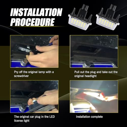 image for leediga 2 PCS Car LED License Plate Light, 2.43