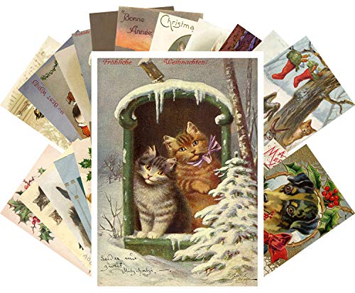 Cartes de Noël vintage précieuses : offrez la nostalgie des hivers d'enfance en lot de 24