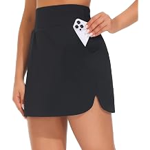 THE GYM PEOPLE Womens Athletic Skorts High Waist Golf Skirts with Shorts | Built-in shorts, Split curved hem, High waist, Stretchy fabric, Lightweight, 4 Pockets, Ideal for golf and tennis