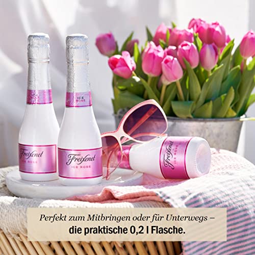 Freixenet ICE Rosé Cava (3 x 0,2 l) - Halbtrocken, intensive fruchtige Aromen von Erdbeeren und Himbeeren, in praktischer Kleinflasche perfekt für unterwegs, traditionelle Flaschengärung