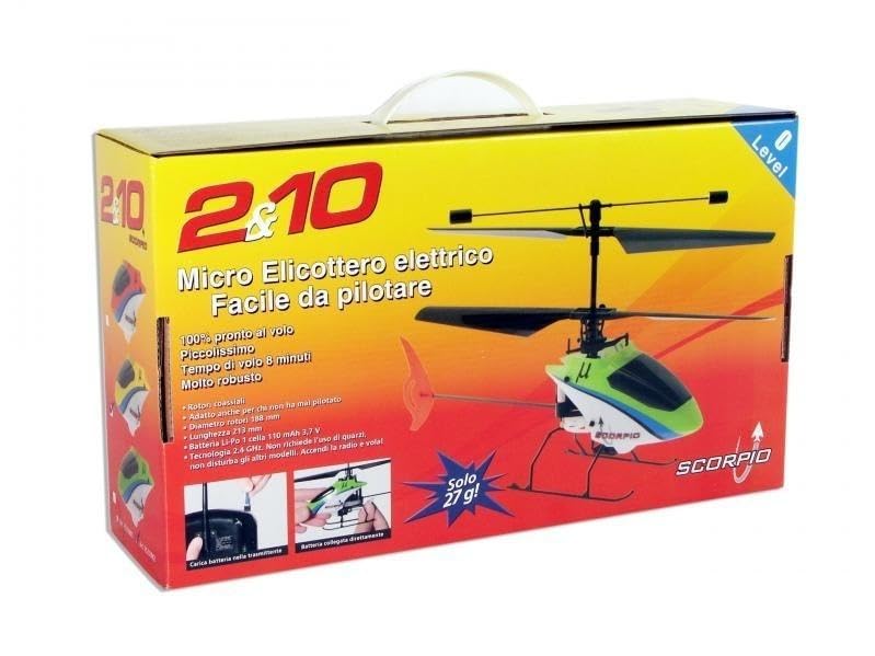 Generico Piccolo elicottero radiocomandato rc 2&10 Scorpio 2.4Ghz con calotta rossa